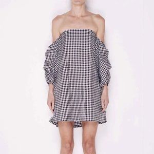 MLM Label Pillar Dress - Puff Sleeve / Gingham - Size S
